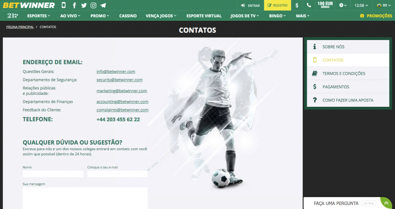 contato betwinner